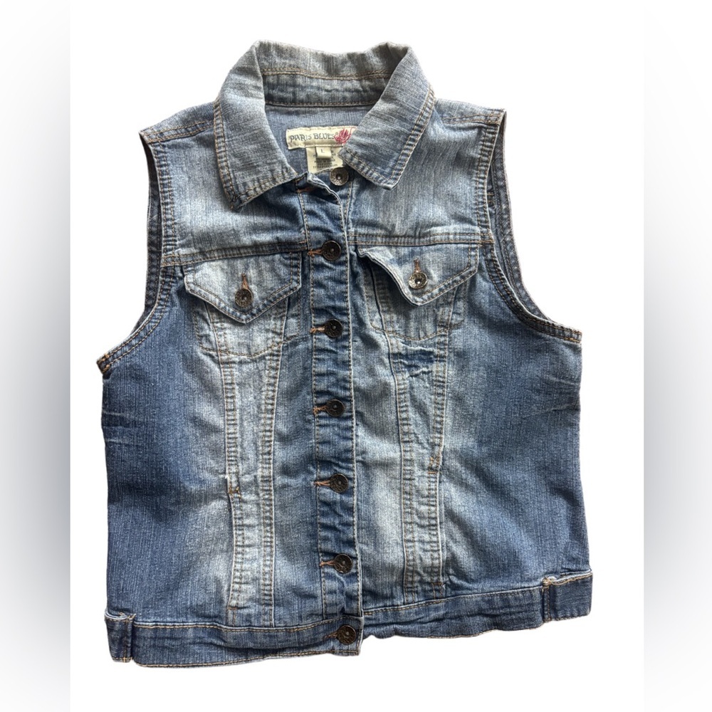 Y2K Denim Jean Vest – Light Wash – M/L